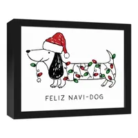 Feliz Navidog Canvas Wall Plaque