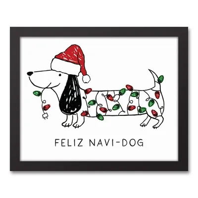 Feliz Navidog Canvas Wall Plaque