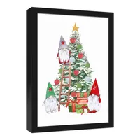 Gnomes Decorating Christmas Tree Wall Plaque