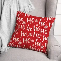 Ho Ho Ho Snowflake Throw Pillow