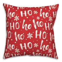 Ho Ho Ho Snowflake Throw Pillow