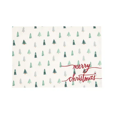 Merry Christmas Mini Trees Placemats, Set of 6