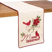 Merry Christmas Cardinals Table Runner