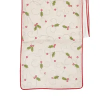 Holly Embroidered Table Runner