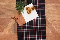 Black and Red Plaid Table Runner