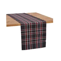 Black and Red Plaid Table Runner