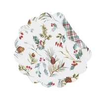 Holly and Pinecone Reversible Placemats, Set of 6