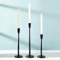 Black Metal Twisted Taper Candle Holder, 10 in.