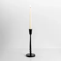 Black Metal Twisted Taper Candle Holder, 10 in.