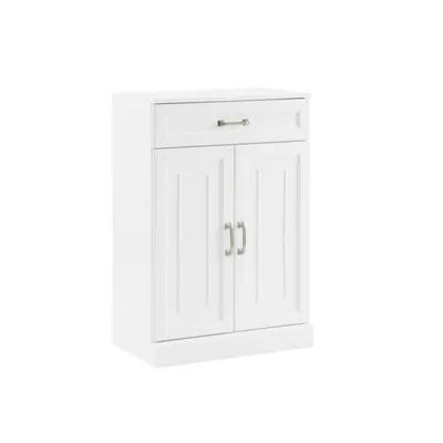 White Wood Panel 2-Door Cabinet