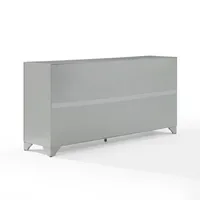 Gray Wood 4-Door Sideboard Cabinet