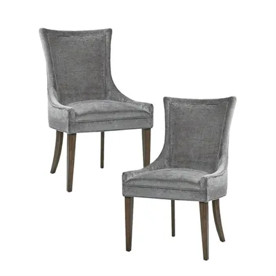 Chenille Curved Back Dining Chairs