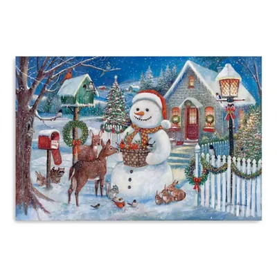 Winter Gathering Canvas Christmas Art Print