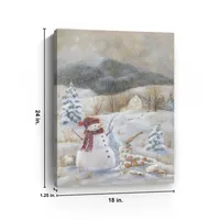 Snowman Canvas Christmas Art Print