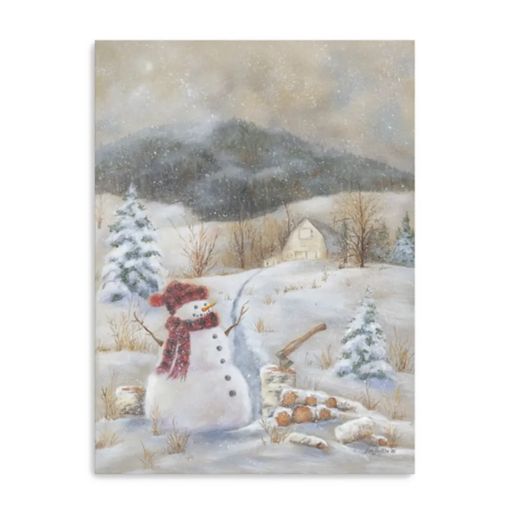 Snowman Canvas Christmas Art Print