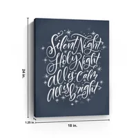 Blue Silent Night Christmas Wall Plaque