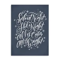 Blue Silent Night Christmas Wall Plaque