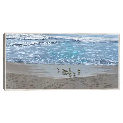 Sandpiper Morning Framed Canvas Art Print