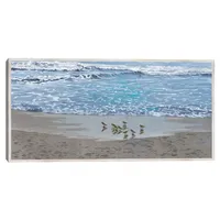 Sandpiper Morning Framed Canvas Art Print