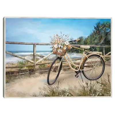 Beachside Ride Framed Canvas Art Print
