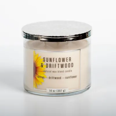 Sunflower and Driftwood Jar Candle