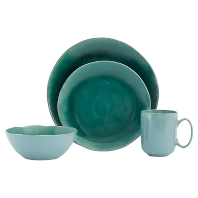 Emerald Crackle Glazed 16-pc. Dinnerware Set