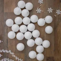 Shiny White Shatterproof Ball Ornaments, Set of 60