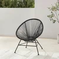 Black Metal Wicker Outdoor Chair