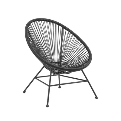 Black Metal Wicker Outdoor Chair