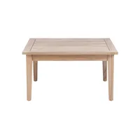 Square Natural Wood Slatted Outdoor Coffee Table