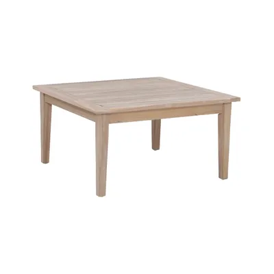 Square Natural Wood Slatted Outdoor Coffee Table