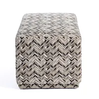 Zig Zag Upholstered Ottoman