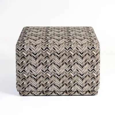 Zig Zag Upholstered Ottoman