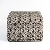 Zig Zag Upholstered Ottoman