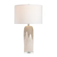 Ivory Ceramic Textured Base Table Lamp