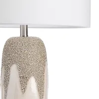 Ivory Ceramic Textured Base Table Lamp