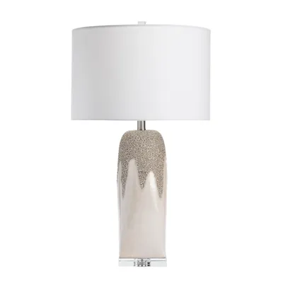 Ivory Ceramic Textured Base Table Lamp