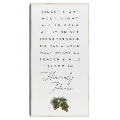 Silent Night Christmas Canvas Wall Plaque