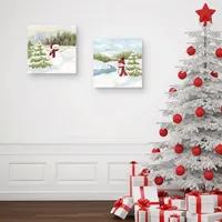 Happy Snowman I & II Christmas Art Set