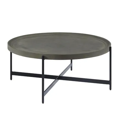 Concrete Round Tray Top Coffee Table