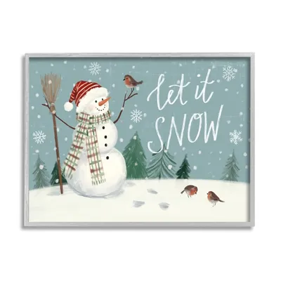 Snowman Let it Snow Framed Art Print