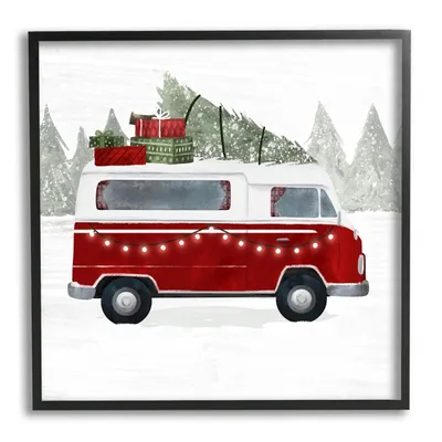 Festive Christmas Van Framed Art Print