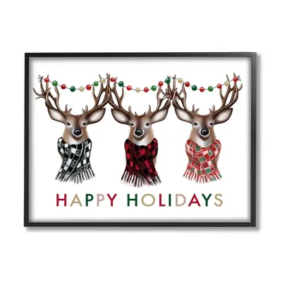 Happy Holidays Reindeer Trio Wall Plaque