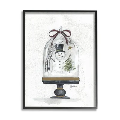 Snowman Cloche Framed Art Print