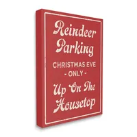 Reindeer Parking Canvas Wall Plaque