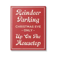 Reindeer Parking Canvas Wall Plaque