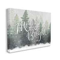 Merry and Bright Forest Canvas Wall Plaque