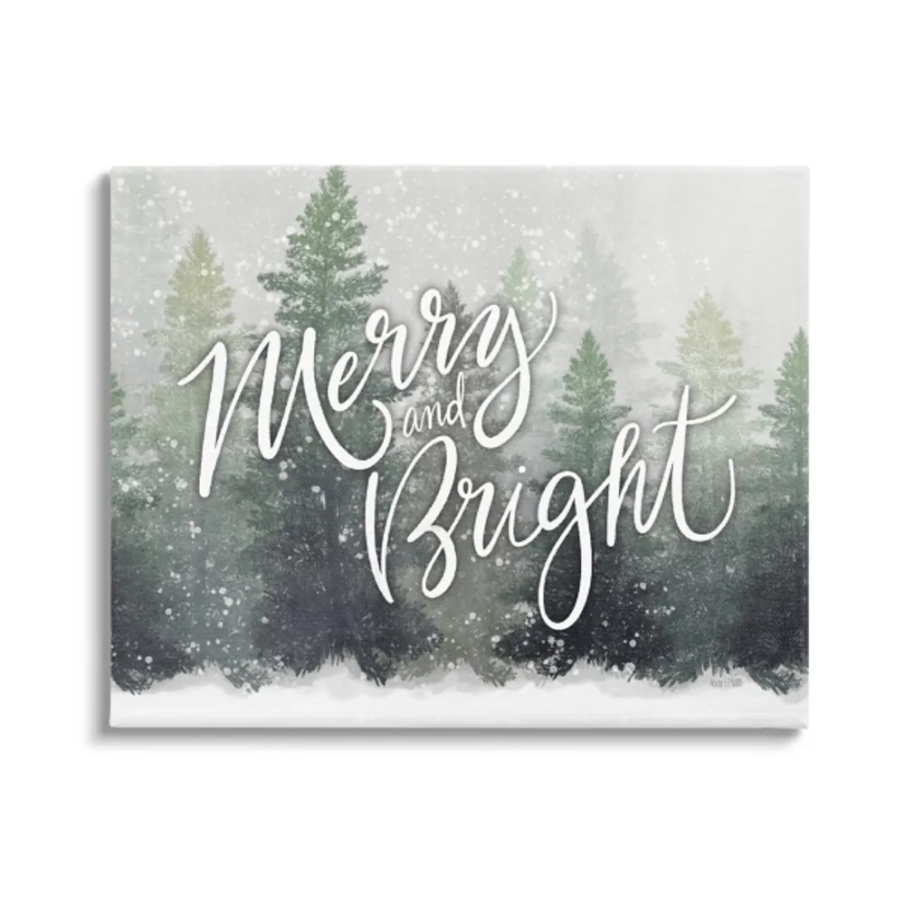 Merry and Bright Forest Canvas Wall Plaque