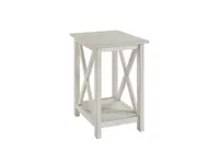 Antique Whitewashed Wood Rectangular Side Table