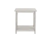 Antique Whitewashed Wood Square Side Table